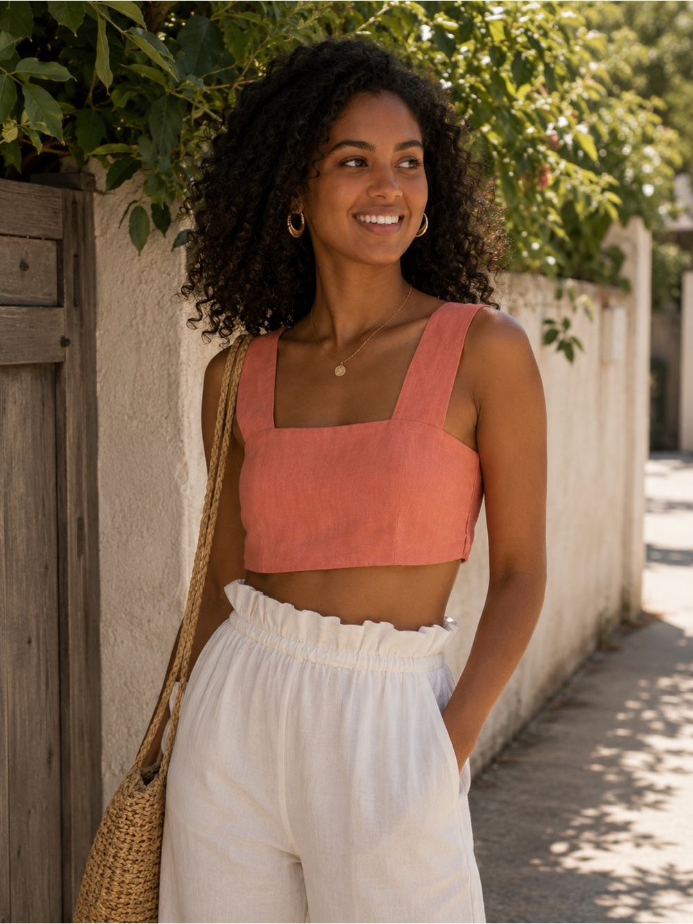 NWT future collective linen crop‎ top size xl